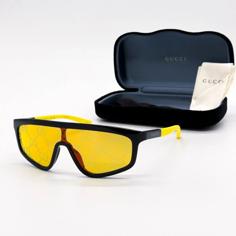 NEW GUCCI GG1736S 004 SHIELD YELLOW UNISEX SUNGLASSES GUCCI